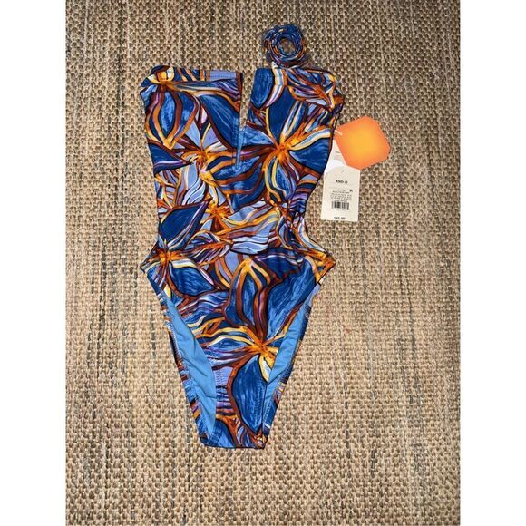 FE NOEL X target leafy palm print Deep V-Neck one piece swimsuit size S - Picture 3 of 4